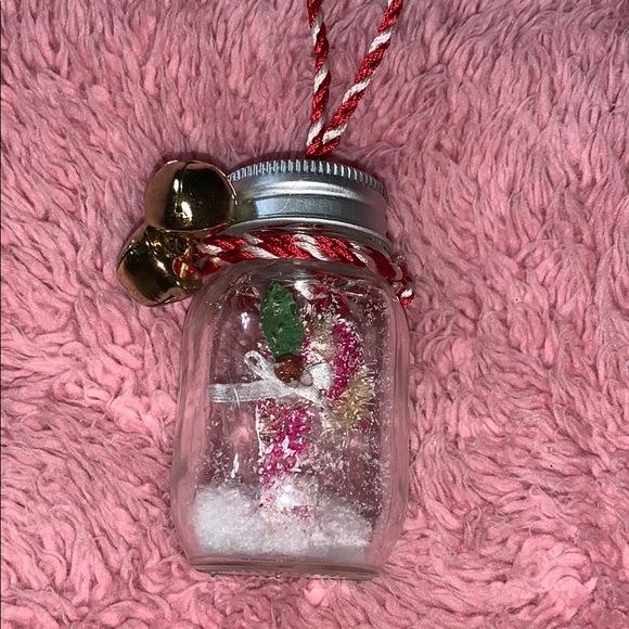 Set of (2) Jar Ornaments with a Candy Cane - Picture 2 of 3